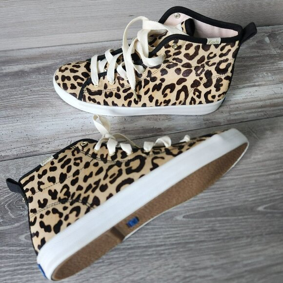 Keds Shoes - Kate Spade Keds X New York Kickstart High Top Leopard Sneakers Lace Shoes 7.5
